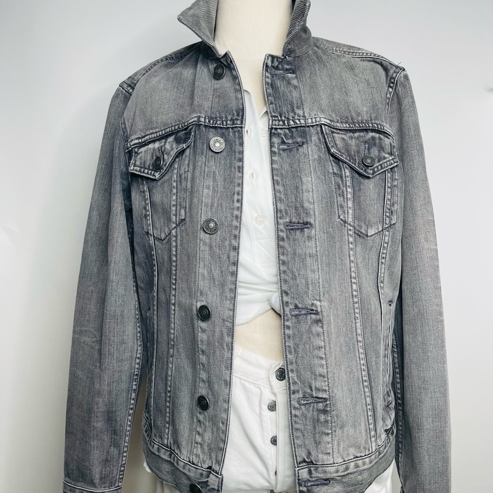ALLSAINTS Unisex Gray Maxwell Denim Jacket M